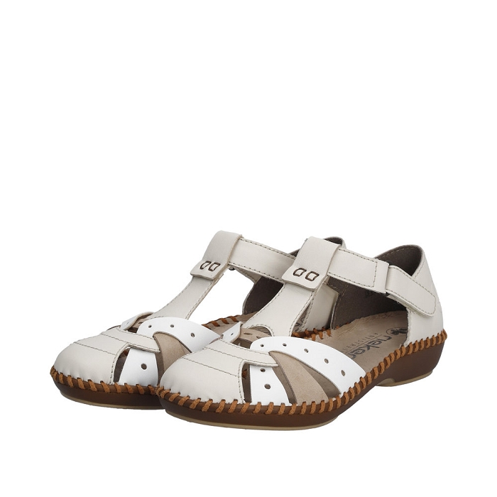 Rieker ballerines m1655 blanc beige5116601_4